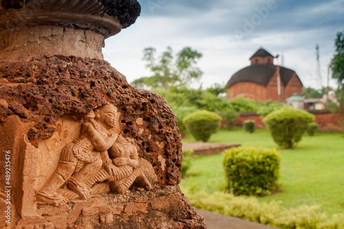 Radhagobinda Temple, Bishnupur , India - made of terracotta (baked clay) - world famous tourist spot. photo