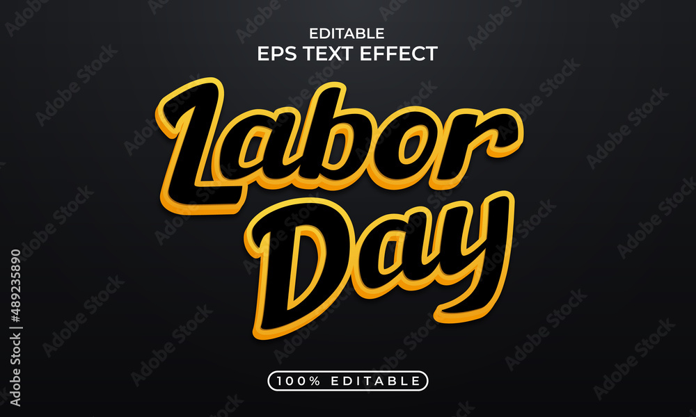 Colorful labor day editable text effect concept	
