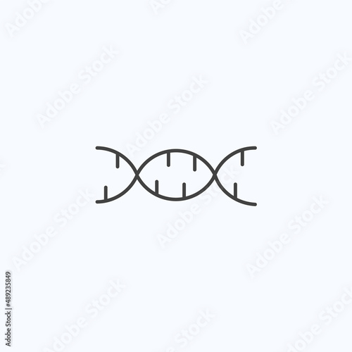 Dna genome science gene line icon. Gene helix molecular spiral