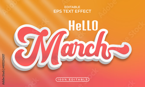 Hello month  editable Text effect. Vector illustration for design calendar 