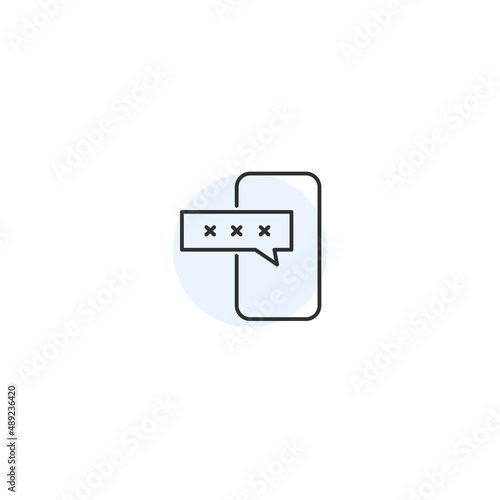 Smartphone password code verification line icon. Mobile security personal authorization