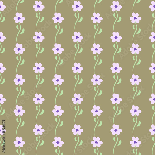 Floral seamless pattern Hand drawn flowers Vector illustration Cute background