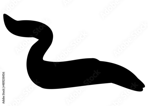 Large eel fish. Vector image.