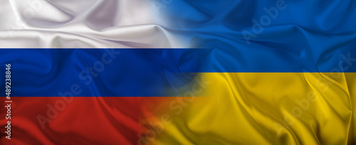 Ukrainian and Russian flag - illustration