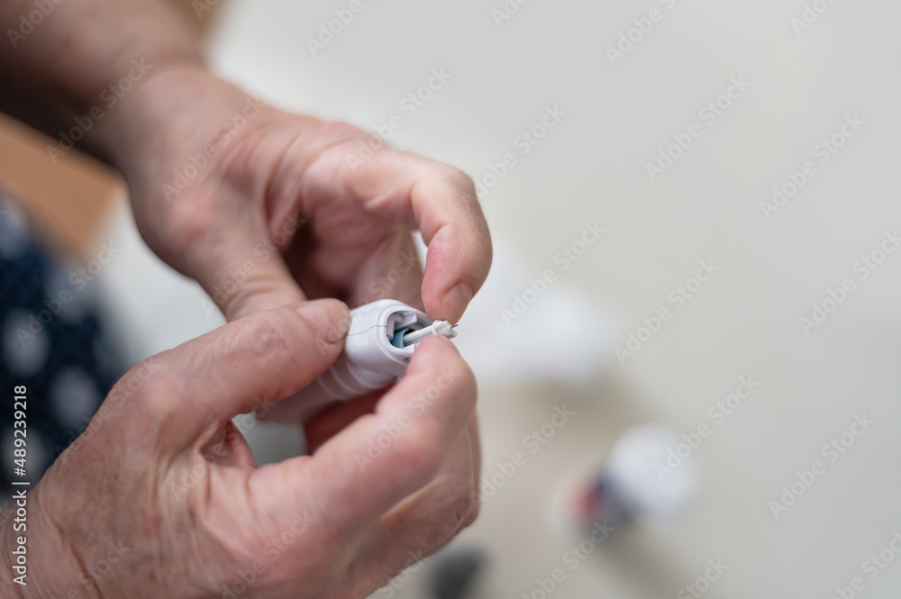 Fototapeta premium Home tests for glucose with glucometer