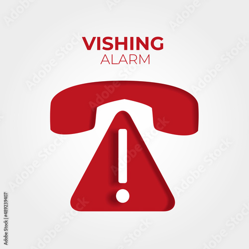Vishing Alert. Icon of a phone in alarm status due to fraudulent call attacks
