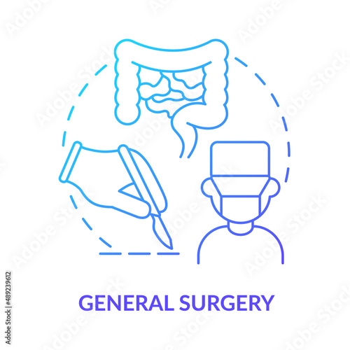 General surgery blue gradient concept icon