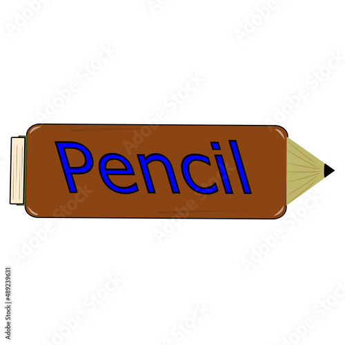 Pencil with an eraser at back vector