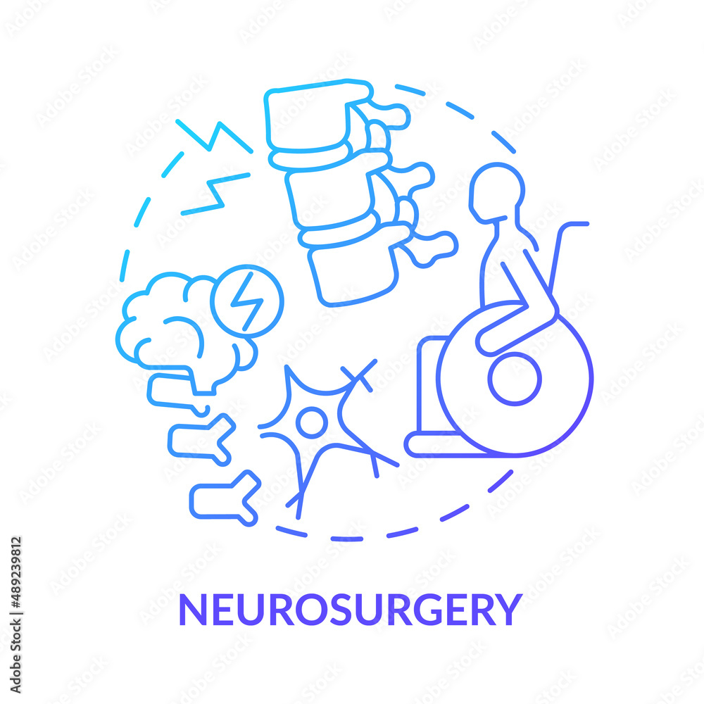 Neurosurgery blue gradient concept icon Neurosurgery blue gradient concept icon