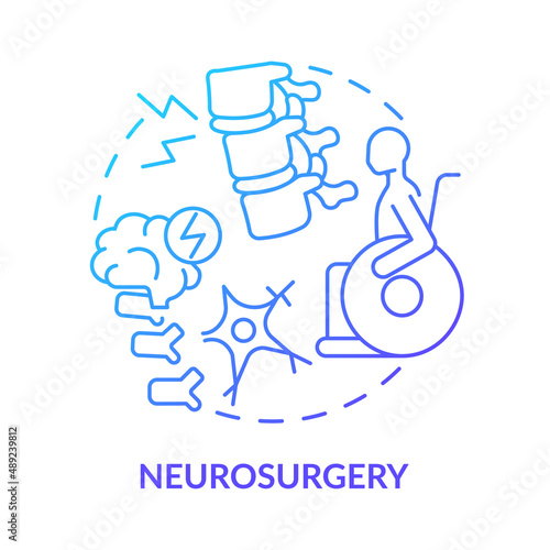 Neurosurgery blue gradient concept icon