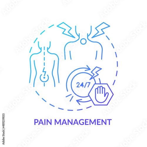 Pain management blue gradient concept icon