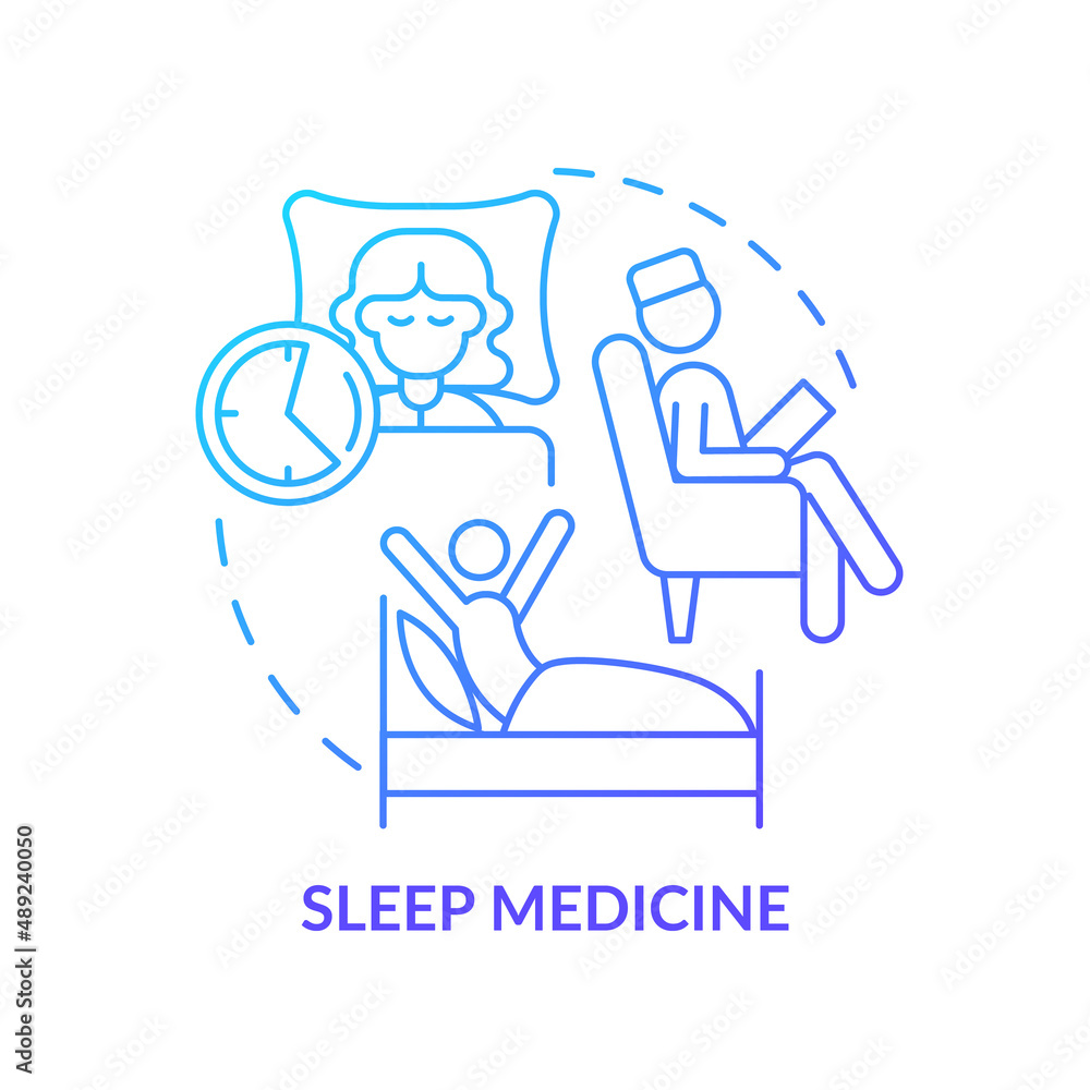Sleep medicine blue gradient concept icon Sleep medicine blue gradient concept icon