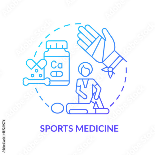 Sports medicine blue gradient concept icon