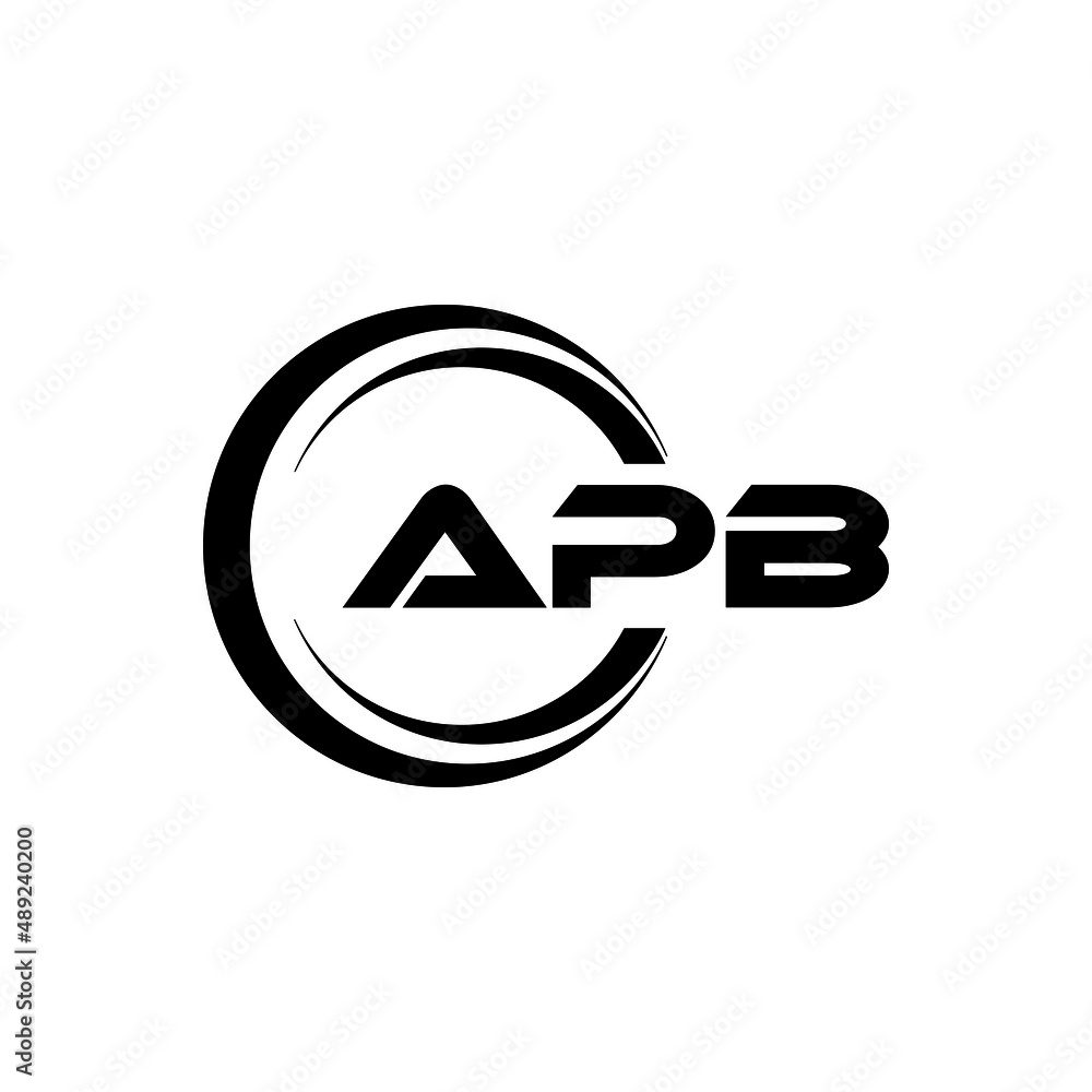 APB letter logo design with white background in illustrator, cube logo ...