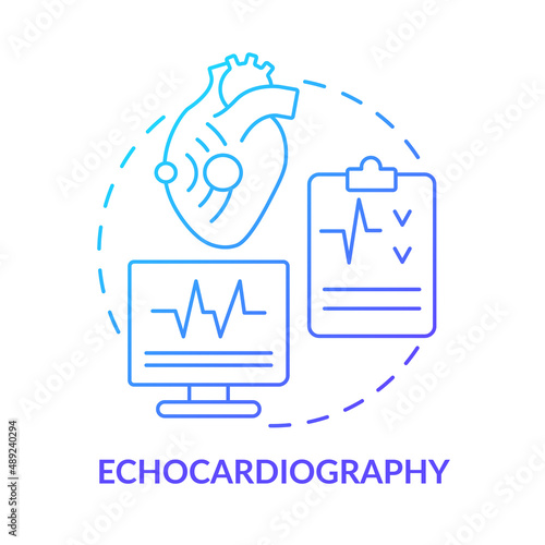 Echocardiography blue gradient concept icon