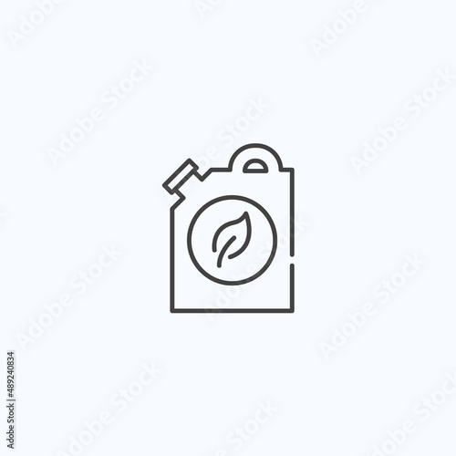 Bio diesel fuel gasoline line icon. Environment biofuel 