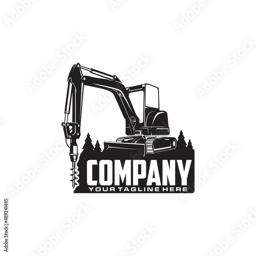 mini excavator drill logo