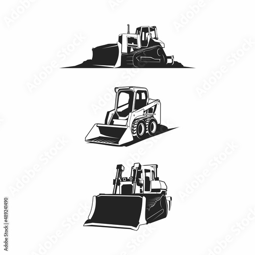 bulldozer silhouette photo