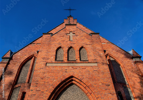 Built in 1904 in the neo-Gothic style, the Church of Christians the Baptists in the city of Sczytno in Masuria, Poland. Since 1994, the temple is on the register of monuments.