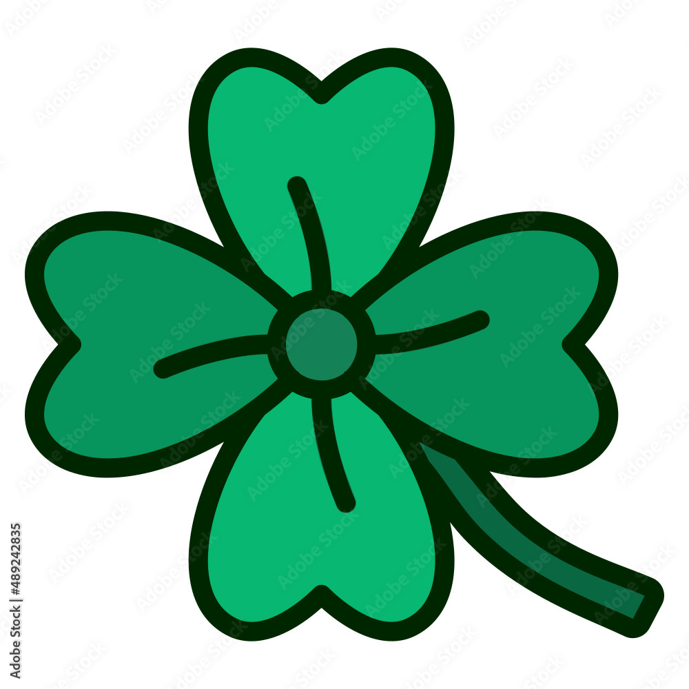 Clover leaf filled line color icon. Can be used for digital product, presentation, print design and more. Clover leaf filled line color icon. Can be used for digital product, presentation, print design and more.