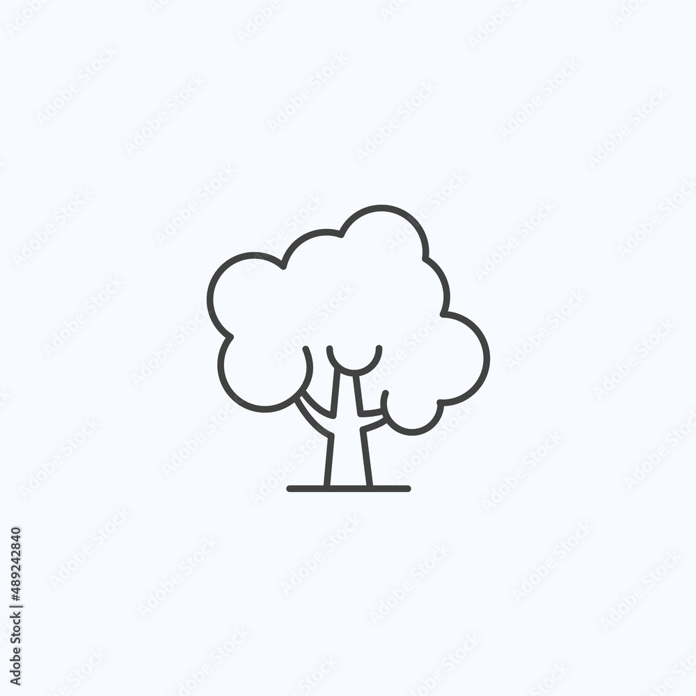 Tree oak atmosphere nature line icon. Forest wood nature garden Tree oak atmosphere nature line icon. Forest wood nature garden
