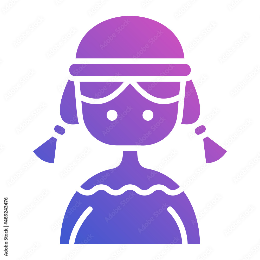 Girl Irish flat gradient icon. Can be used for digital product, presentation, print design and more. Girl Irish flat gradient icon. Can be used for digital product, presentation, print design and more.