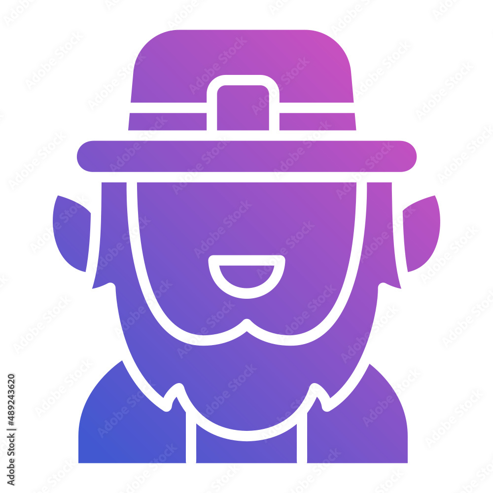 Man Irish flat gradient icon. Can be used for digital product, presentation, print design and more. Man Irish flat gradient icon. Can be used for digital product, presentation, print design and more.
