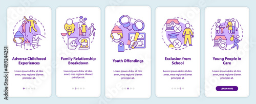 Youth homelessness reasons onboarding mobile app screen