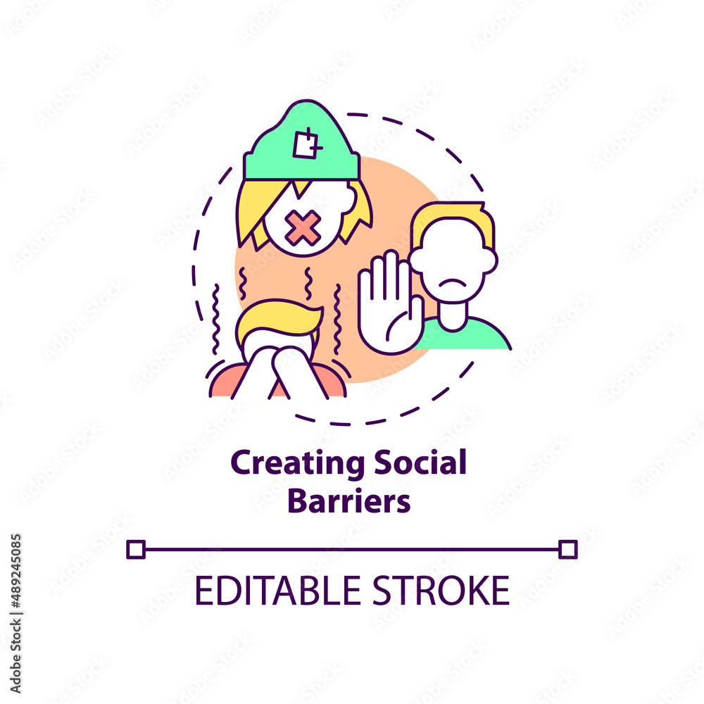 Creating social barriers concept icon