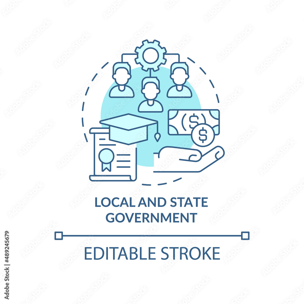 Local and state government turquoise concept icon Local and state government turquoise concept icon