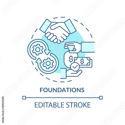 Foundations turquoise concept icon