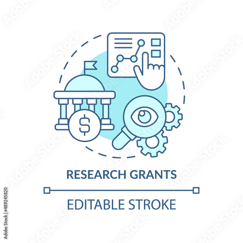 Research grants turquoise concept icon