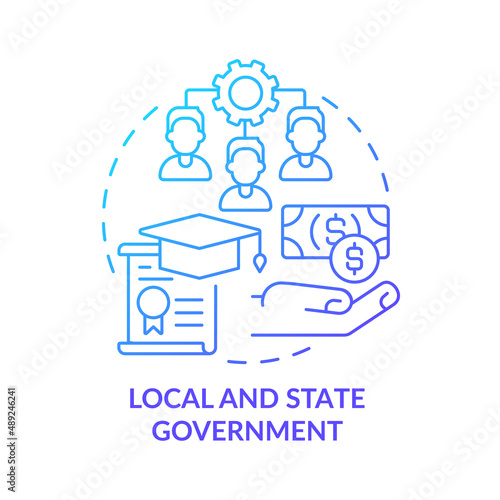 Local and state government blue gradient concept icon