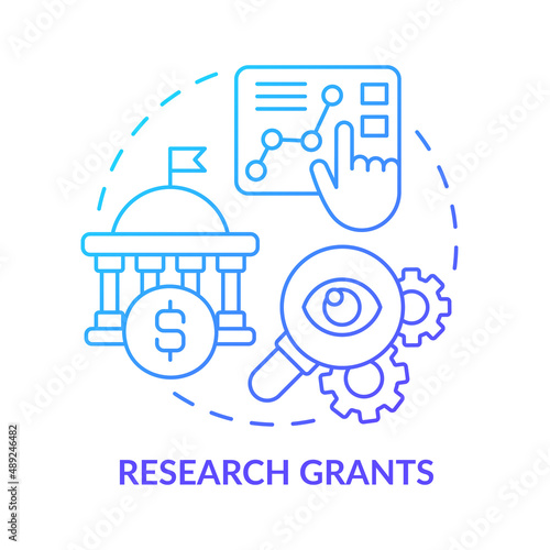 Research grants blue gradient concept icon