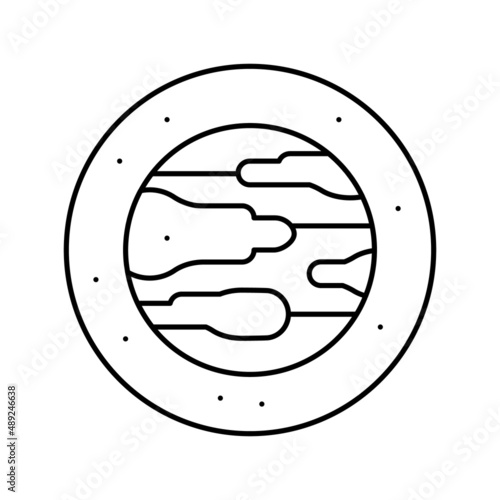 planet galaxy line icon vector illustration photo