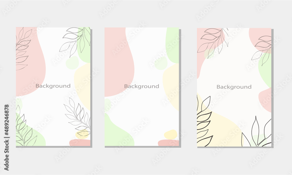 A set of templates for social networks in a modern minimal style. Brochure, banner, stories. Design of social networks. Place for text.