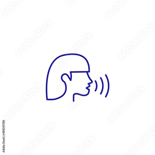 People talk person line icon. Human speech social communication