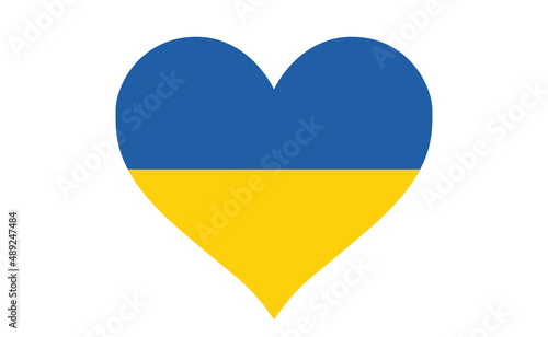 Flag of Ukraine in heart shape. Vector illustration. Ukrainian national symbol.
