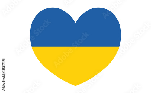 Flag of Ukraine in heart shape. Vector illustration. Ukrainian national symbol.