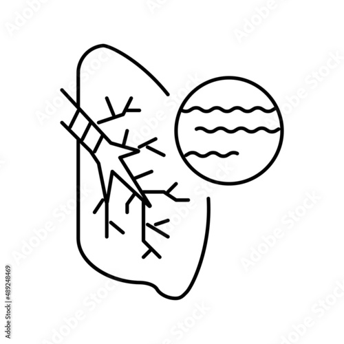 bronchitis disease line icon vector illustration