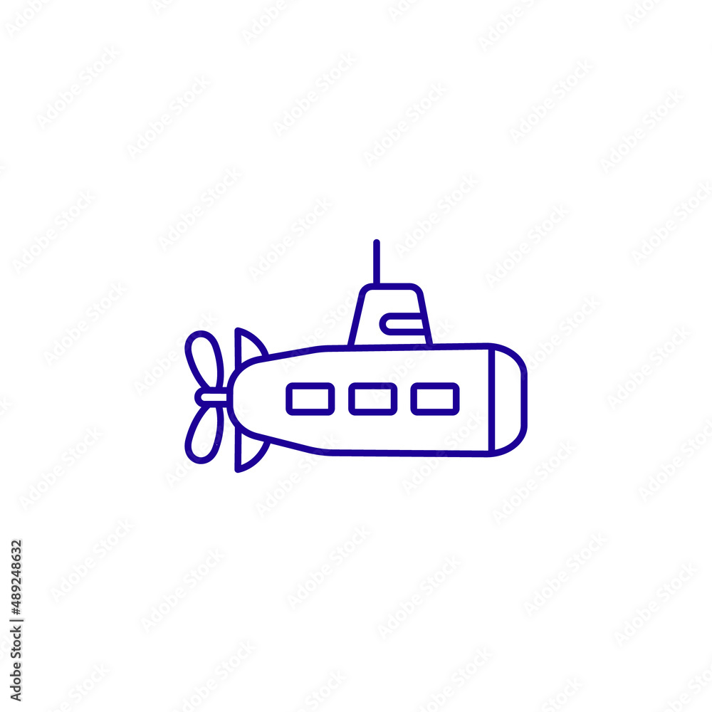Submarine underwoter line icon. Sea ship ocean boat Submarine underwoter line icon. Sea ship ocean boat