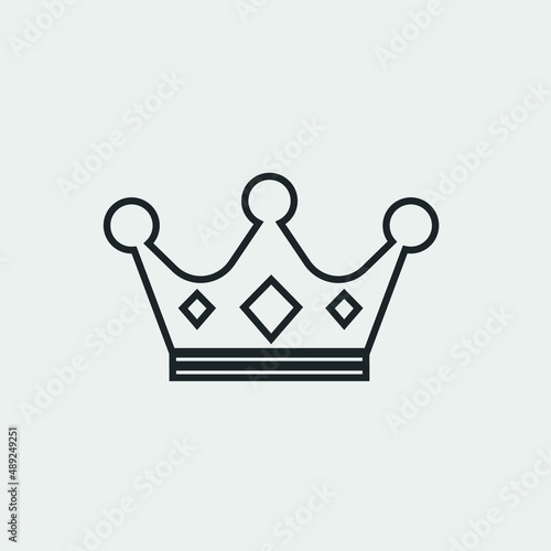 Crown vector icon solid grey