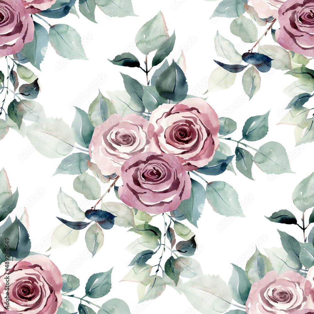 watercolor pattern of roses watercolor pattern of roses
