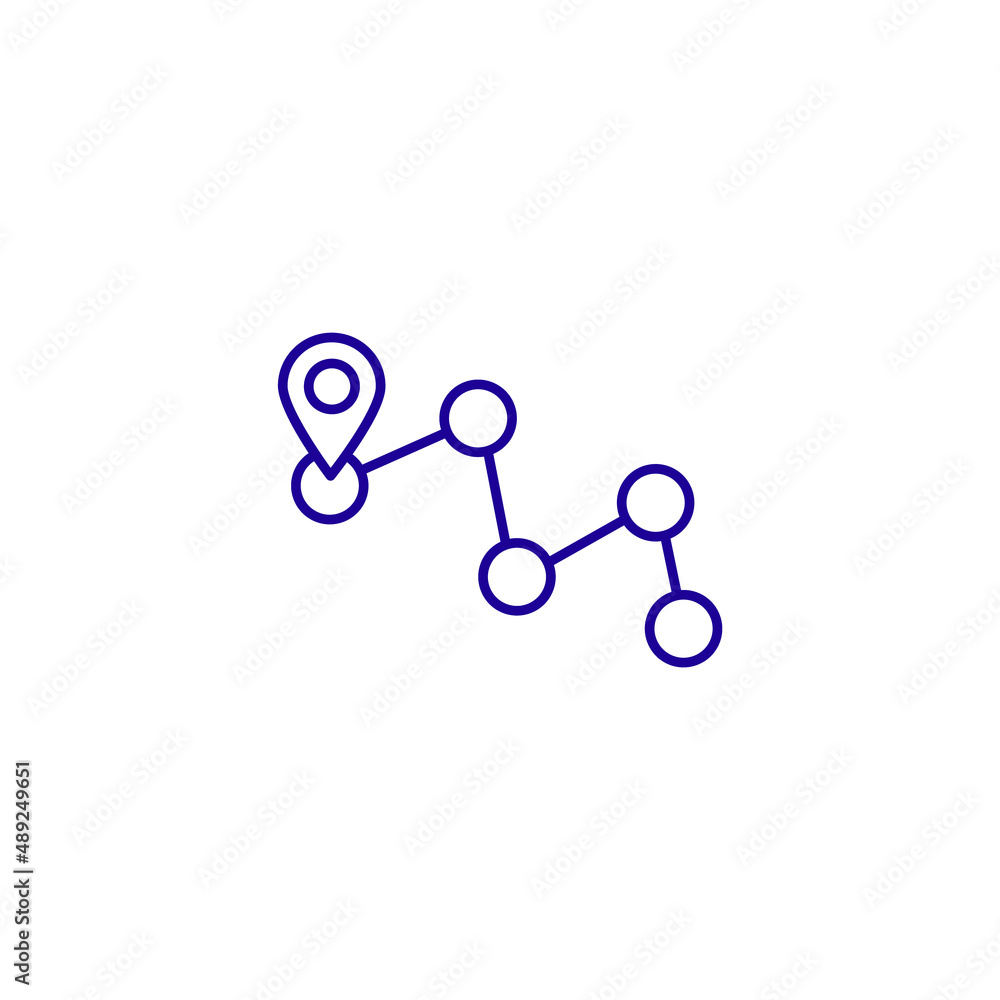 Location pin navigation line icon. Tourism travel route vector path gps pin icon Location pin navigation line icon. Tourism travel route vector path gps pin icon