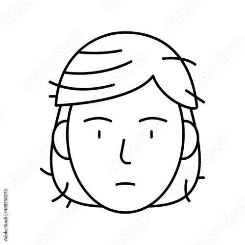 hair damage disease line icon vector illustration