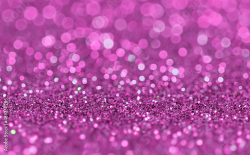 Beautiful Pink Glitter Bokeh Texture, Closeup Photography