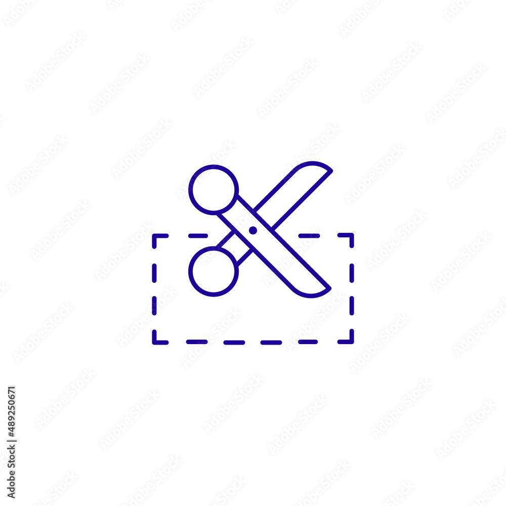 Scissor cut discount line icon. Snip coupon Scissor cut discount line icon. Snip coupon