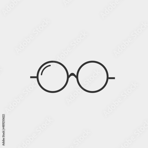 Eye glasses vector icon solid grey