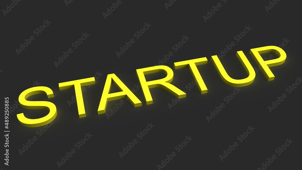 Fototapeta premium 3d rendering illustration of startup word lettering