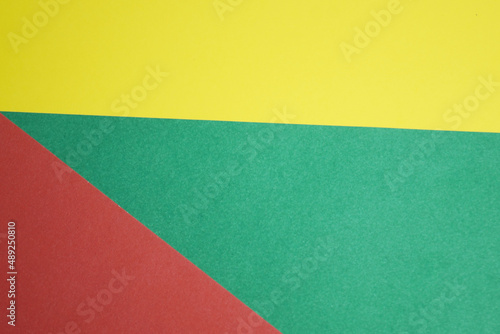 Three colors of the flag of Lithuania. Illustration of geometric shapes.